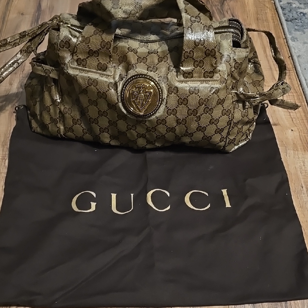 Gucci Vinyl Canvas Coated Brown Patterned Women's Bag